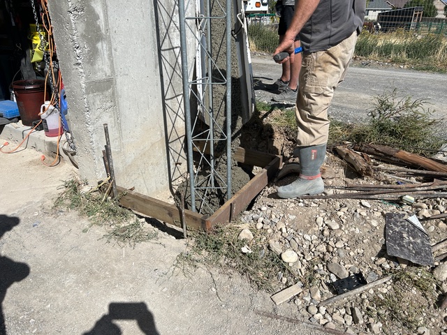 Pouring cement